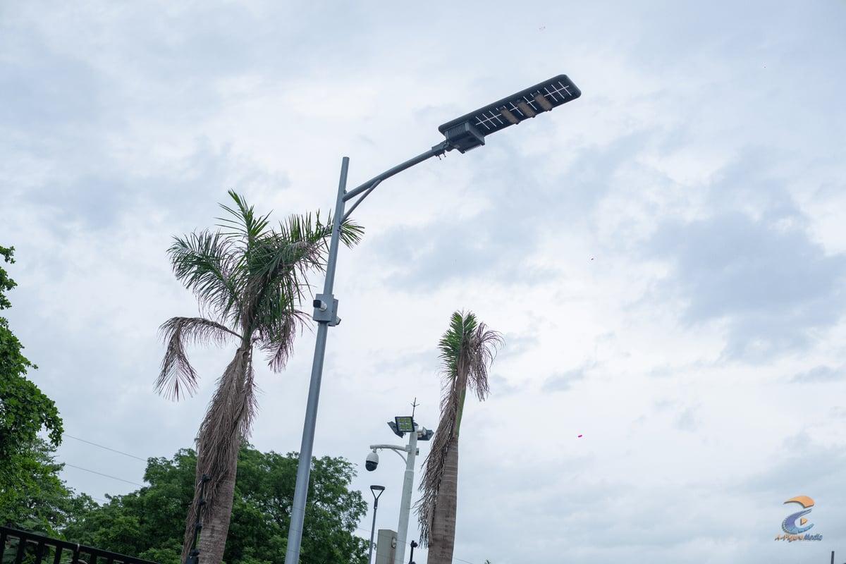 Solar powered street light
